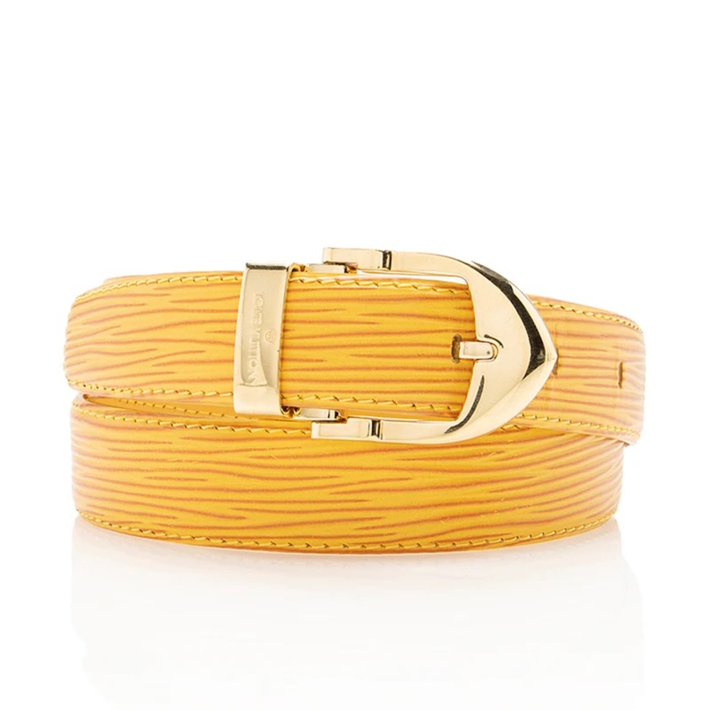 Authentic Louis Vuitton yellow Epi leather belt